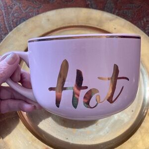 HOT Cup Mug - Pink with Gold Inscription - Large Size - Not Purple, PINK